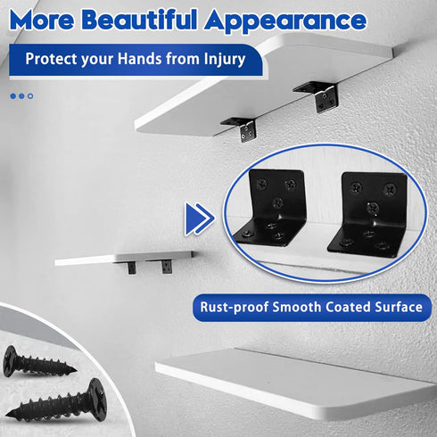 30PCS 180PCS Black L Brackets for Shelves with Screws, Goihgioh Stainless Steel Corner Braces for Wood Metal Small L