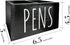 Wooden Pen Pencil Holder, Cute Office Organizer for Desk, 2 Compartment Storage Caddy, Black