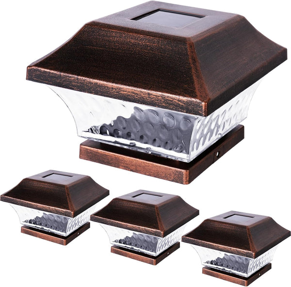 SUNWIND Solar Post Cap Lights Outdoor 4x4 LED Solar Garden Lighting Deck