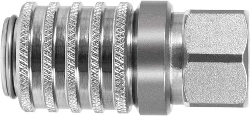 PD242 Series PD Steel Test Port and Diagnostic Equipment Quick Coupler with Female Pipe Thread, 1/8" Body Size, 1/4"-18 NPTF Thread Size, 2.12" Length