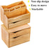 Yopay 2 Pack Bamboo Desk Organizer, Stackable with 3 Drawers, 100% Bamboo for Stationery, Makeup Vanity, Fully Assembled