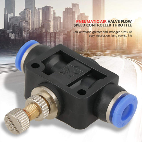 10Pcs/Set Pneumatic Speed Valve, 6mm Throttle Valve, Check Valve, Push In Speed Controller for Air Hose