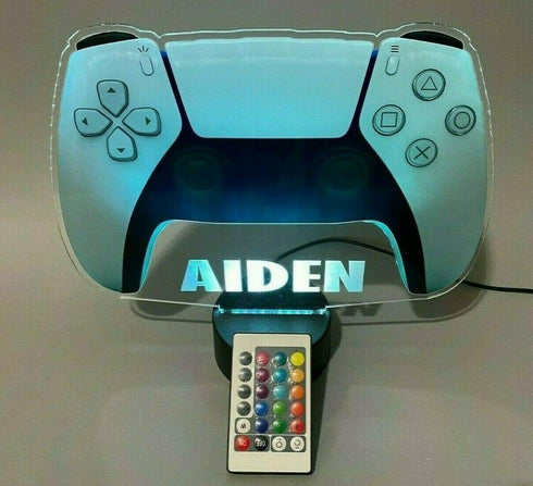 16 New Video Game Controller Gamer Name Gamertag Gaming Room Games Gift Bedroom Night Light Up Table Desk Lamp LED Free