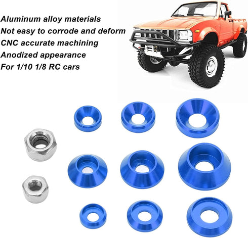 HERCHR Aluminum Alloy Cone Cup Head Screw Gasket Washer, Counterbore Washers, Gaskets, Cup Shim, Conical Washer