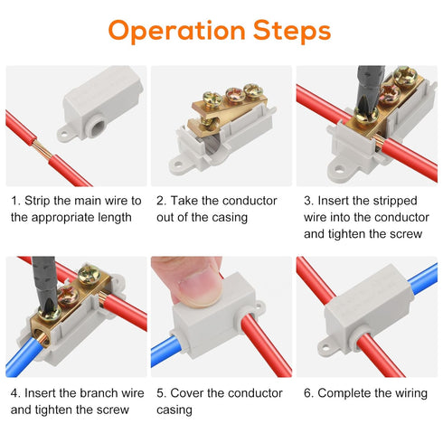 Linkstyle 10PCS 6 AWG Gauge T-Type Wire Connector Nut Kit, 80A Quick Wiring Connection Terminal