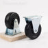 Framendino 2 Pack Rubber Caster Wheels, Fixed Black Casters with Rigid Non-Swivel Top Plate, 3 Inch