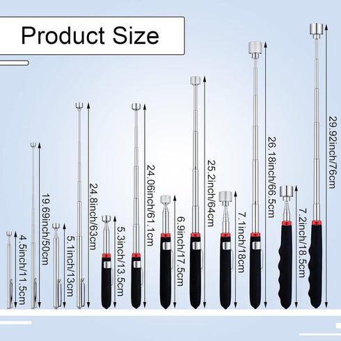 6 Pieces Telescoping Magnet Tools, Extendable Magnetic Pickup Tools for Father's Day and Birthday Gifts