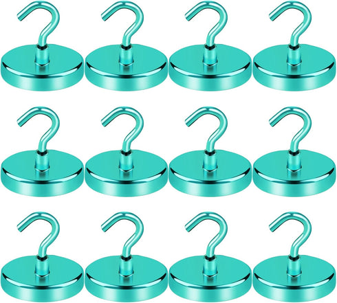 LOVIMAG Cruise Ship Essentials, 150Lbs Heavy Duty Magnetic Hooks, Green Magnetic Hooks for Cruise Cabins, 12 Pack