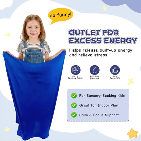 JXM Stretchy Resistance Band for Kids Sensory Play Elastic Sensory Band for Autism, ADHD & Sensory Processing Needs