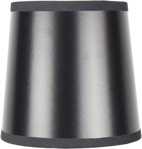 5x6x5 Black Parchment Gold-Lined Drum Chandelier Clip-On Lampshade - Perfect for chandeliers,