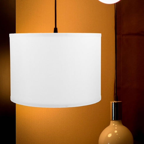 Bulb, (13 inch) Angoily Cloth Lampshade, Drum Lamp Shades, Barrel, Clip on Fabric, Small for Table and Floor Light