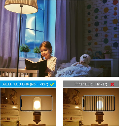 T45 Frosted LED Light Bulb, 40 Watt Equivalent, 2700K Warm White, 4W Tubular T14 E26 Dimmable Bulbs for Ceiling