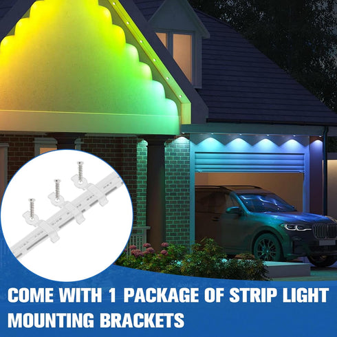 Zejoot IP68 3-Pin Permanent Outdoor Lights Extension Cable with Ferrite Core, Waterproof Y-Splitter Extension Cord, Low