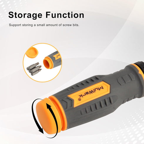 Set 77-Pieces Set 77 1 MULWARK Screwdriver Bit & Socket Kit, Ratcheting Screwdriver with Case, in Multi Bit Screw