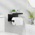 Wall Mounted Toilet Paper Holder with Phone Shelf, Adhesive Toilet Paper Roll Holder, Rustproof Bathroom Tissue Roll