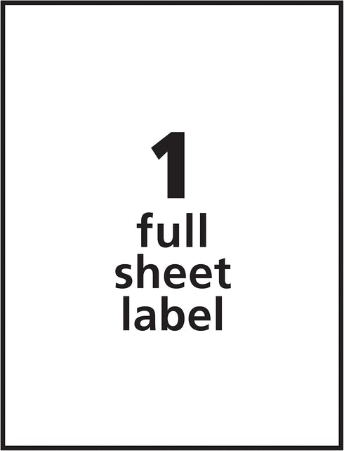 Avery Full-Sheet Shipping Labels, 8.5" x 11", White, 25 Blank Customizable Stickers for Mailing, Shipping, Organizing