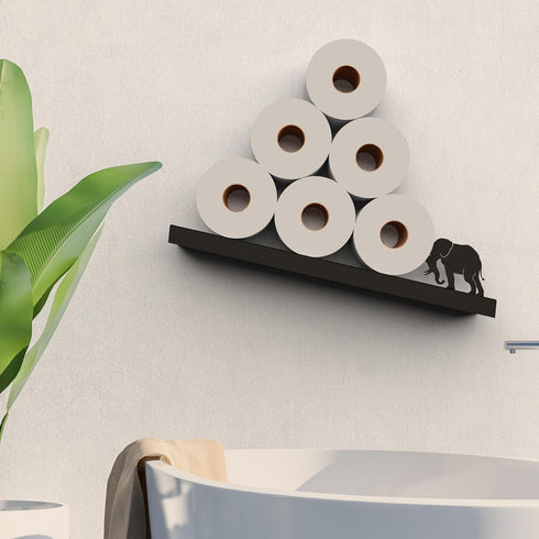 Artori Floating Toilet Paper Shelf Storage - Bathroom Wall Decorations, Tilted Wall Toilet Paper Holder, Mounted Toilet