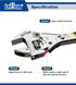 LABEAR 8 Inch Long x 1 Inch Adjustable Ratchet Wrench