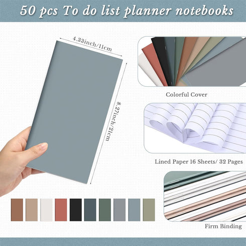 Qilery 50 Pcs Bulk Pocket Planner 2024, Habit Tracker Notebooks, Employee Gifts, Inspirational Quotes, Weekly Goals