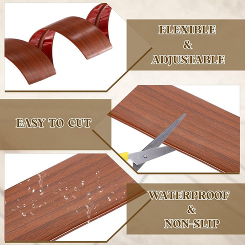 9.84 1.97" uxcell T-Molding Transition Strips, ft x (L x W) PVC Floor Flat Divider Strip Self Adhesive Vinyl Flooring