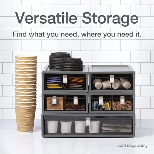 Pendaflex Stackable Drawer, Durable Plastic with Silicon Handles, Tinted Drawers, Medium, Gray, 9" x 7" x 3.5"