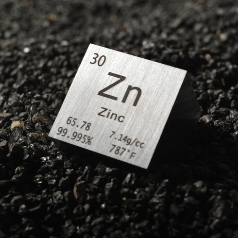 Zinc Cube Metal Density Cubes, Pure High Density Element Cube for Element Collections and Lab Experiment