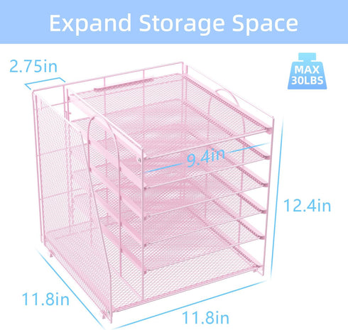 gianotter Desk Organizers and Accessories - 6-Tier Paper Organizer with Magazine Rack, File Organizer for Desk, Office