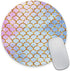 Smooffly Mermaid Scales Mousepad, Round Desk Accessory, Cute Circular Mouse Pad, Size 7.9 x 7.9 x 0.12 Inch