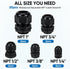 TICONN 20 Pcs IP68 Waterproof Cable Gland Kit, Nylon NPT Adjustable Cable Connectors Assortment for Waterproof Junction