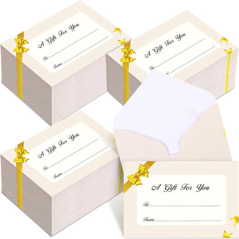 Gueevin 600 Pcs Mini Gift Card Envelopes, Holiday Gift Card Sleeves for Note Mailing, 3.69 x 2.69 in (Gold)