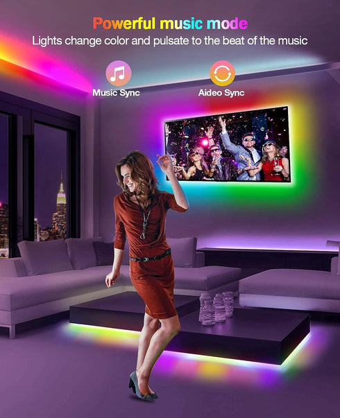 33ft Daymeet Led Lights for Bedroom, Led Chasing Effect Dream ICRGB Light Strip, USB Smart Light Strips APP Control
