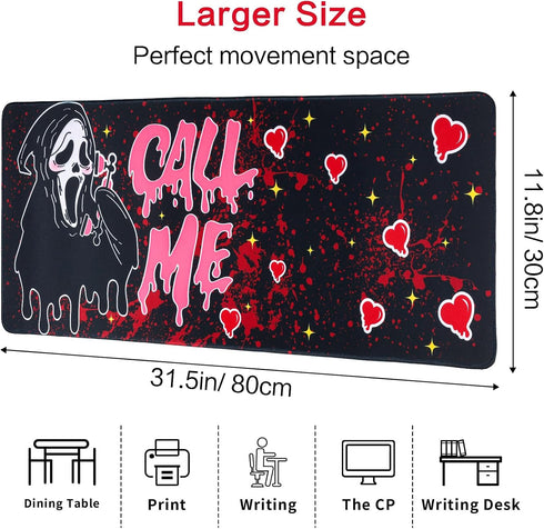 BOHJPIS 31.5 11.8in Large Gaming Mouse Pad x Desk Mat for Office Mousepad Anti-Skid Rubber Base Soft Comfortable