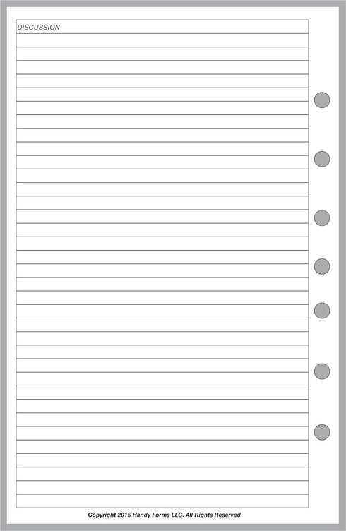 Classic Size Meeting Manager, Sized and Punched with 7 Holes for 7-Ring Notebooks Such as Franklin, etc. (5.5" x 8.5")