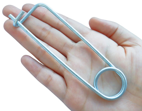 8PCS Steel Brooch Shape Cotter Safety Pin Spring Pin, Quick Lock Brooch Locking Fastener for Farm Lawn Garden Hook (0.12 in X 2.56 in)