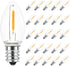 25 Pack Clear Glass LED C7 Light Bulbs, E12 Base, 0.6W Equivalent to 7W, Warm White for Candles, Chandeliers &