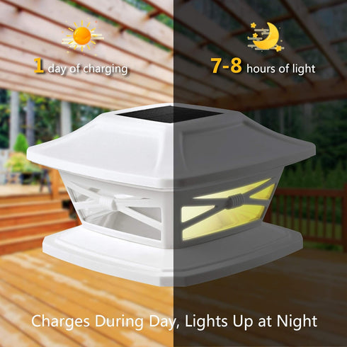 Davinci Lighting Flexfit Solar Outdoor Post Cap Lights, Bright LED Light, Includes Bases for 4x4 5x5 6x6 Wooden Posts