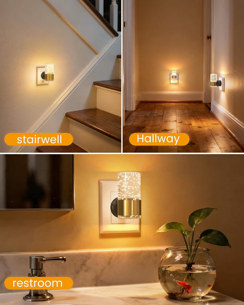 Dimmable 3 5 4 Pack NIORSUN Night Light Plug into Wall, Nights Lights with CCT & Brightness Levels, Slim Acrylic Plug