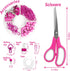 UPIHO Hot Pink Office Supplies Set, Stapler and Tape Dispenser with Clips, Scissors, and Sticky Notes