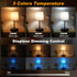 3 Dimmable Ascher Small Bedside Table lamp, RGB Color Changing Lamps, Color Temperatures Nightstand Lamps with USB C