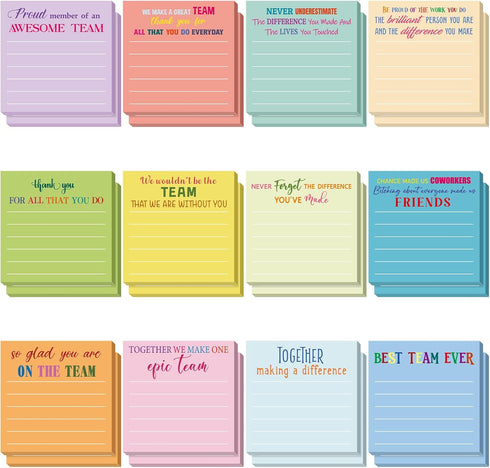 Yinder 24 Pcs Inspirational Sticky Notes, Cute Motivational Note Pad for Coworkers, Office Supplies 3 x 3''