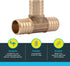 SharkBite 1 Inch Crimp Tee, Brass Plumbing Fitting for PEX Pipe