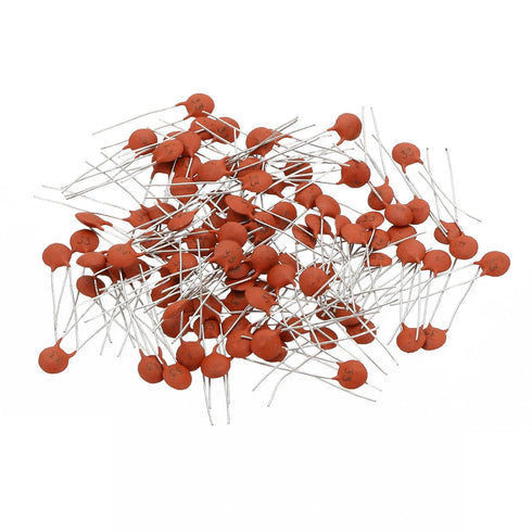 PATIKIL 0.033nf 50V Ceramic Disc Capacitor, 100 Pcs Assortment Kit for Power Circuits, Brown Red