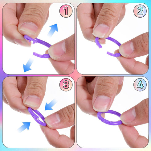 SULIKJHUI 50 0.79 Inch 10 Loose Leaf Binder Rings, Pcs Plastic Rings for Books, Notebooks, Flash Cards & Index Cards