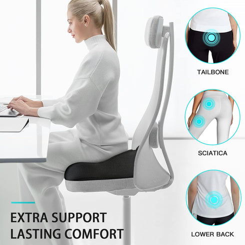 Tailbone Benazcap Standard Memory Seat Cushion for Office Chair Pressure Relief Sciatica & Pain Relief Firm Coccyx Pad