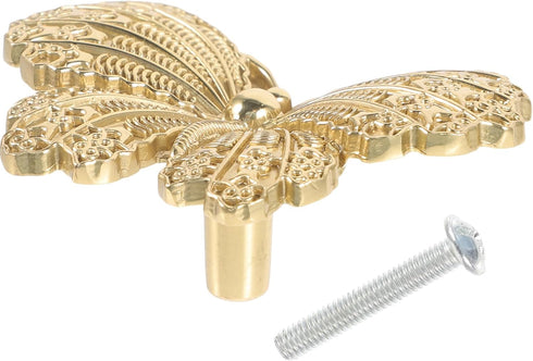 Kisangel Butterfly Brass Drawer Knobs Gold Cabinet Door Handles for Dresser, Wardrobe,