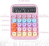 Mechanical Pushbutton Calculator, 12 Digit Large LCD Display, Big Buttons Easy to Press, Colorful Candy Calculator,