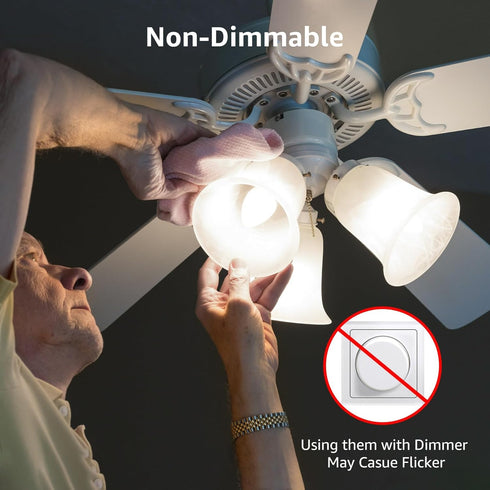 E12 Bulbs, 5000 5.5 40 B11 C37 Bulb Bulbs, Not-dimmable, 6-Pack Lepro LED Candelabra Light Kelvin Daylight White watt