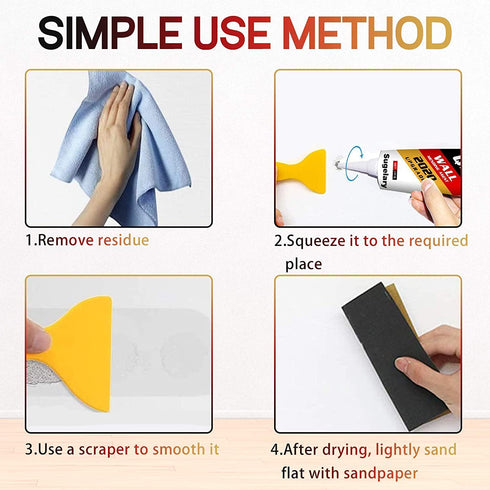 Drywall Patch Repair Kit with Scraper, Wall Spackle Paste, Quick Solution for Home Wall Repair