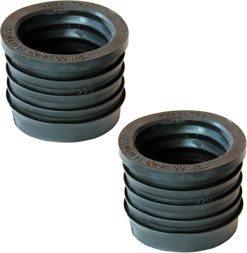 Fernco P22U-205 2-in. Service Weight Cast Iron Hub to 2-in. Sch. 40 PVC Compression Donut, 2-Pack