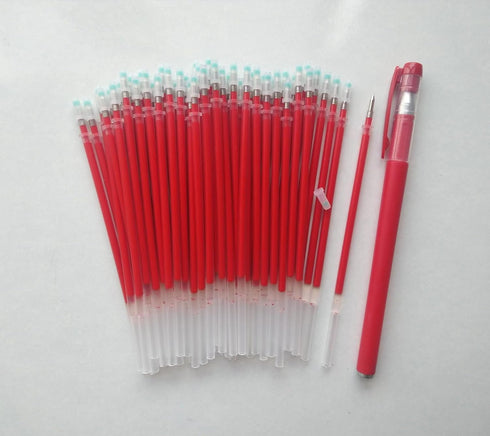 Gel Pens 0.5mm Refills, Red Gel Pen Refills, 50-Pack 0.5 mm Gel Ink Pen Replace Refills,Send 1 Extra pens,Red Pen Refills Easy Drying, Smooth Writing. by Twokiln